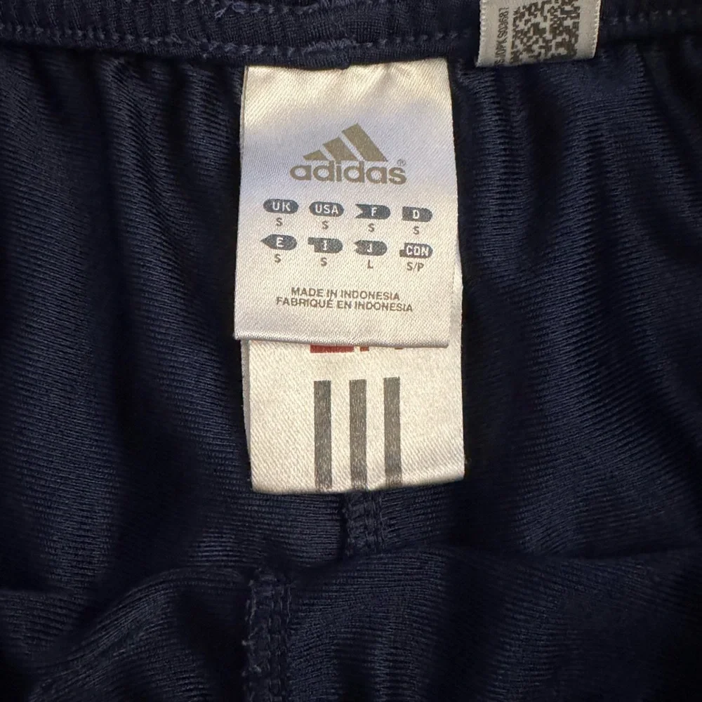 Adidas Women’s Navy athletic Shorts with Teal Stripes - Picture 5 of 5